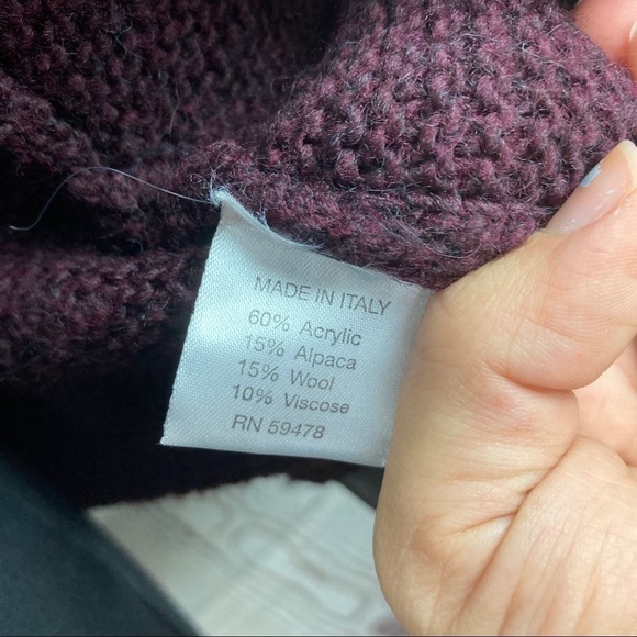 Burgundy Italian knit cardigan duster - Picture 6 of 7